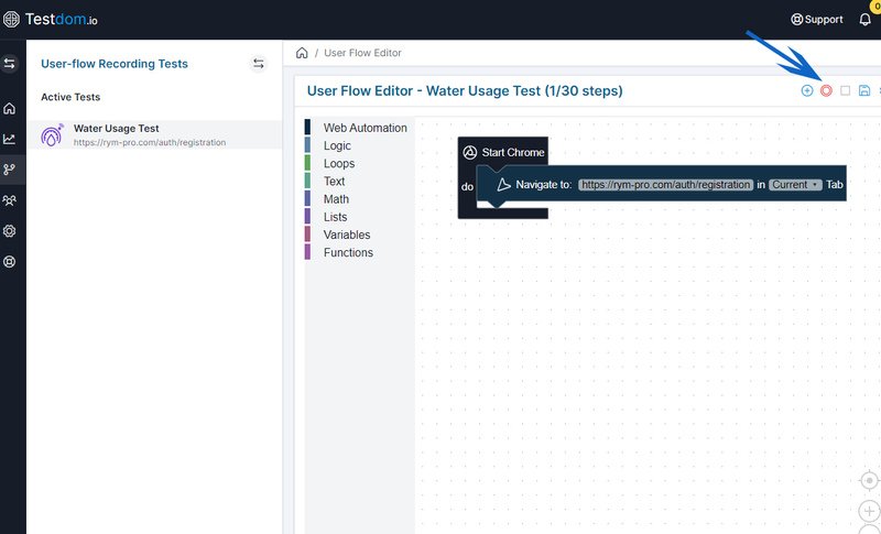 Screenshot 3 - Click Start Recording in the editor header
